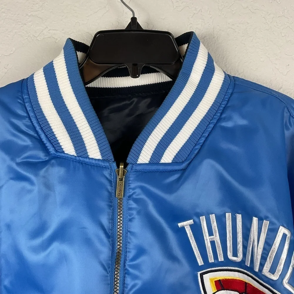 Men’s Majestic Oklahoma City Thunder NBA Satin Reversible Jacket Basketball 2XL